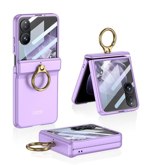 Per Xiaomi Mix Flip GKK Custodia con cerniera magnetica integrata con supporto ad anello (viola)
