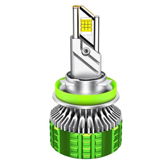 Faro per auto impermeabile in lega di alluminio con doppio tubo di rame a LED da 100 W, lampadina: H11