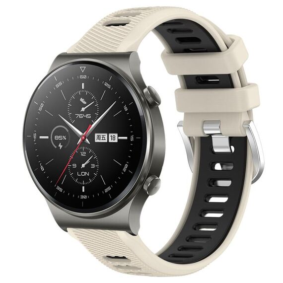 Per Huawei GT2 Pro 22mm Cinturino sportivo in silicone con fibbia in acciaio bicolore (Starlight + nero)