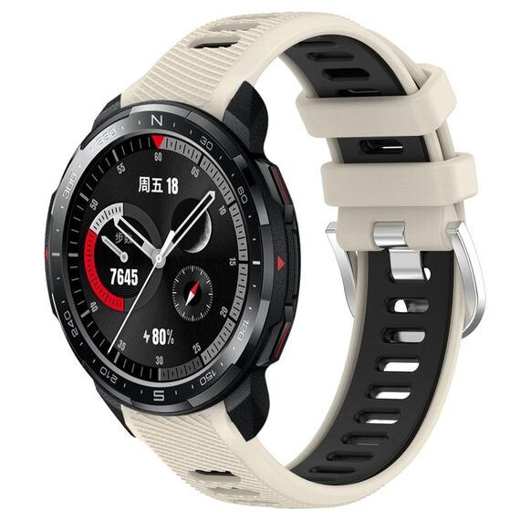 For Honor Watch GS Pro 22mm Cinturino sportivo in silicone con fibbia in acciaio bicolore (Starlight + nero)