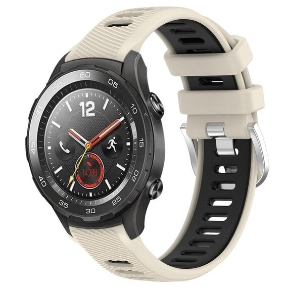 Per Honor Magic Watch 2 46mm 22mm Cinturino sportivo in silicone con fibbia in acciaio bicolore (Starlight + nero)