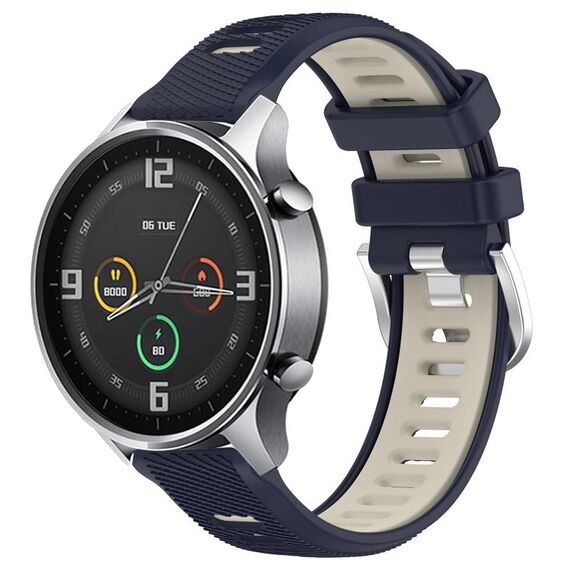 Per Xiaomi MI Watch Sport 22mm Cinturino sportivo in silicone con fibbia in acciaio bicolore (blu notte + luce stellare)