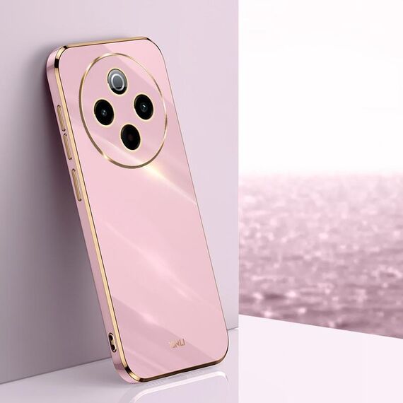 Per vivo Y300 Pro XINLI Custodia per telefono in TPU elettroplaccato 6D con bordo dritto (viola ciliegia)