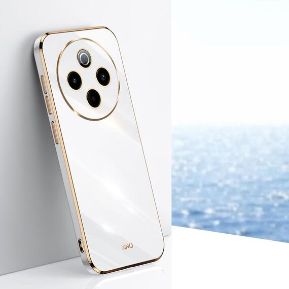 Per vivo Y300 Pro XINLI Custodia per telefono in TPU elettroplaccato 6D con bordo dritto (bianco)