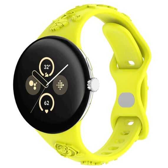 Per Google Pixel Watch 3 41mm Cinturino in silicone con texture incisa al laser (giallo)