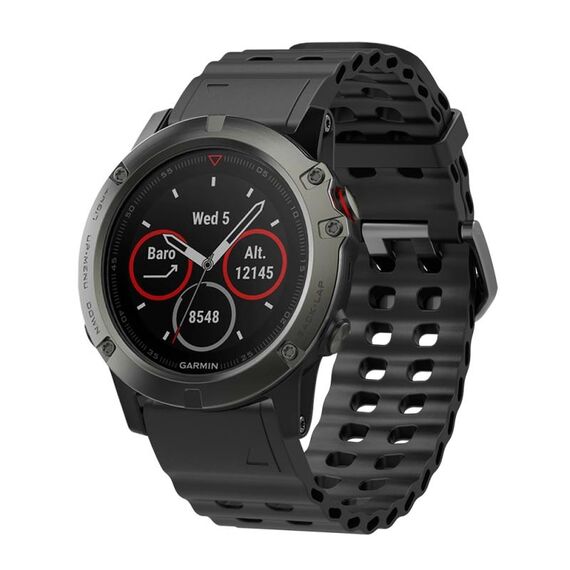Cinturino per orologio in silicone a sgancio rapido Ocean da 22 mm (nero)
