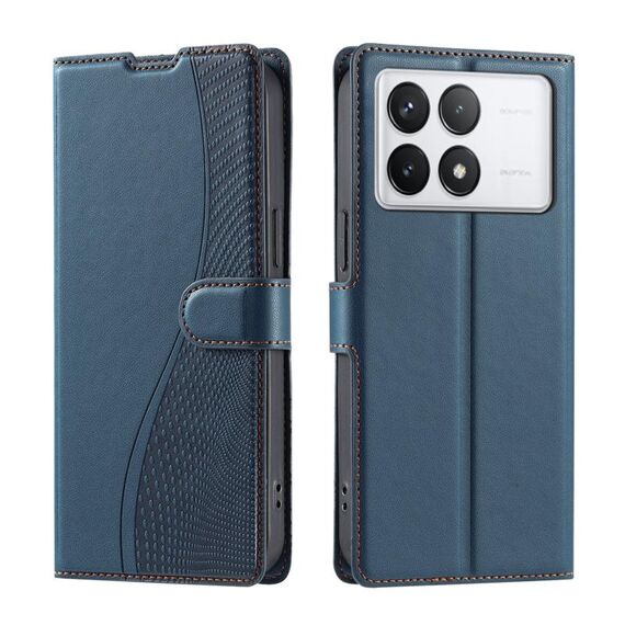 Per Redmi K70 Voltage Custodia per telefono in pelle ultra sottile a pois (blu)