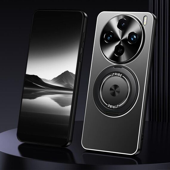 Per vivo X100 Pro Supporto Rotante Custodia per Telefono in Metallo Smerigliato (Nero)