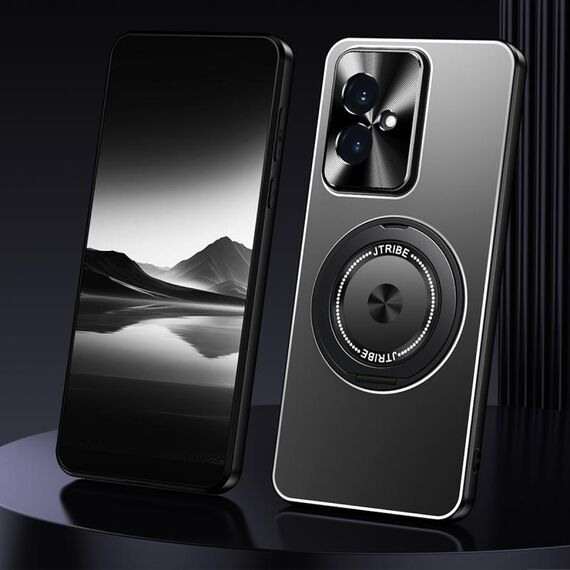 Per Honor 100 Supporto Rotante Custodia per Telefono in Metallo Smerigliato (Nero)