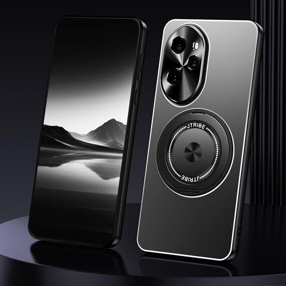 Per Honor 100 Pro Supporto Rotante Custodia per Telefono in Metallo Smerigliato (Nero)