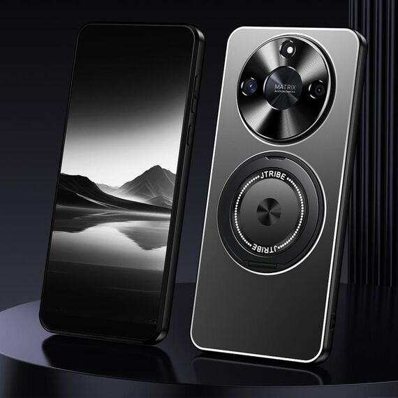 Per Honor X50 Pro Supporto Rotante Custodia per Telefono in Metallo Smerigliato (Nero)