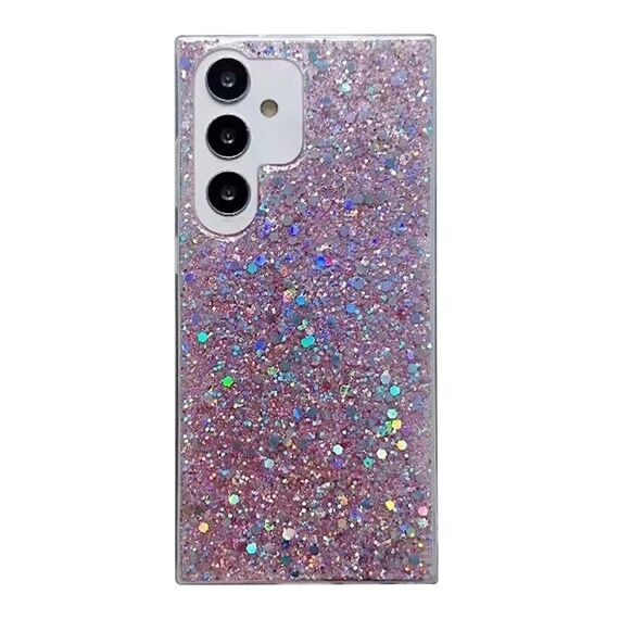 Per Samsung Galaxy S24 FE 5G Custodia per telefono in TPU epossidico con paillettes glitterate (rosa)