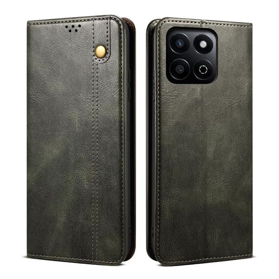 Custodia per telefono in pelle con texture Crazy Horse per Honor Play 60 Plus Global Oil Wax (verde)