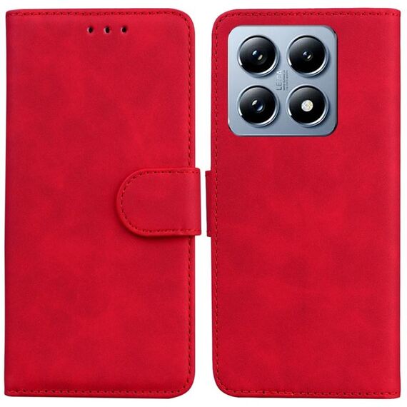 Per Xiaomi 14T Custodia in pelle Flip Skin Feel Pure Color (rosso)
