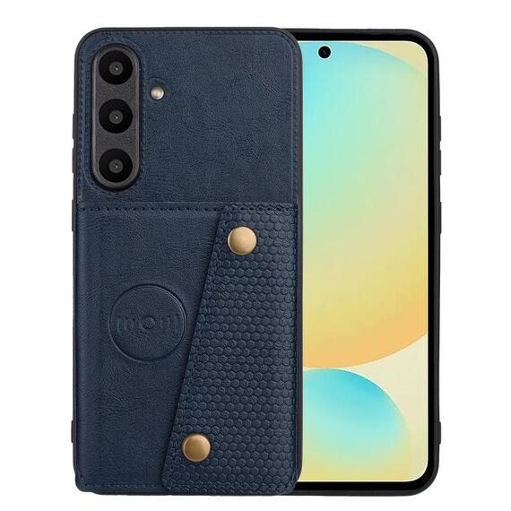 Per Samsung Galaxy S24 FE 5G Custodia magnetica per telefono con doppia fibbia e slot per schede (blu)