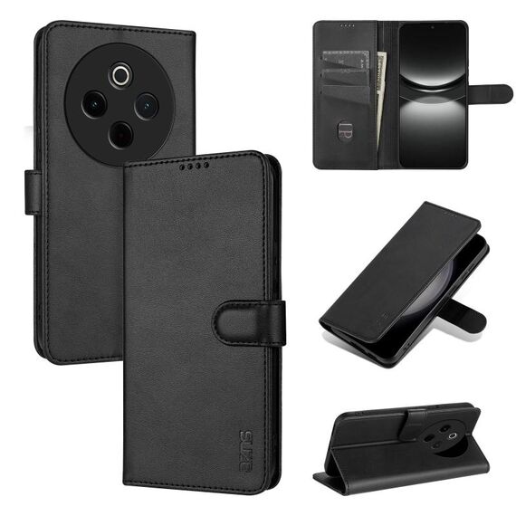 Per vivo Y300 Pro AZNS Custodia per telefono in pelle con texture di vitello e pelle di vitello (nero)