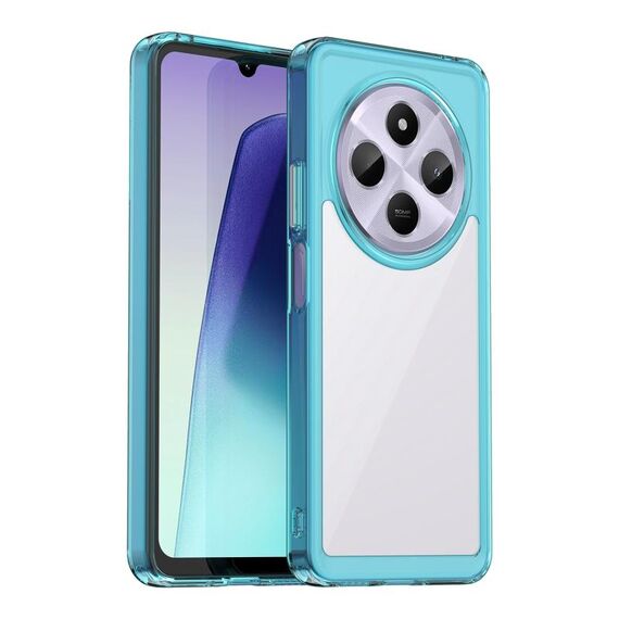 Per Redmi 14C 4G Custodia per telefono in TPU ibrida acrilica serie colorata (blu trasparente)