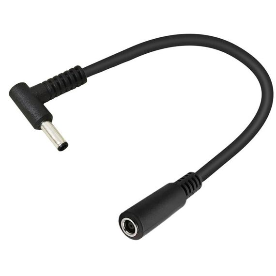 Cavo di prolunga di alimentazione CC da 15 cm con adattatore maschio-femmina a gomito da 4,5 x 3,0 mm per HP (nero)