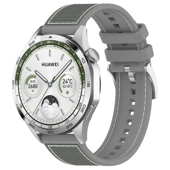 Per Huawei Watch GT 5 46mm cinturino in silicone intrecciato in nylon ibrido (grigio)