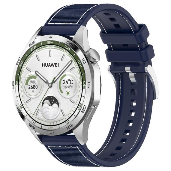 Per Huawei Watch GT 5 46mm cinturino in silicone intrecciato in nylon ibrido (blu notte)