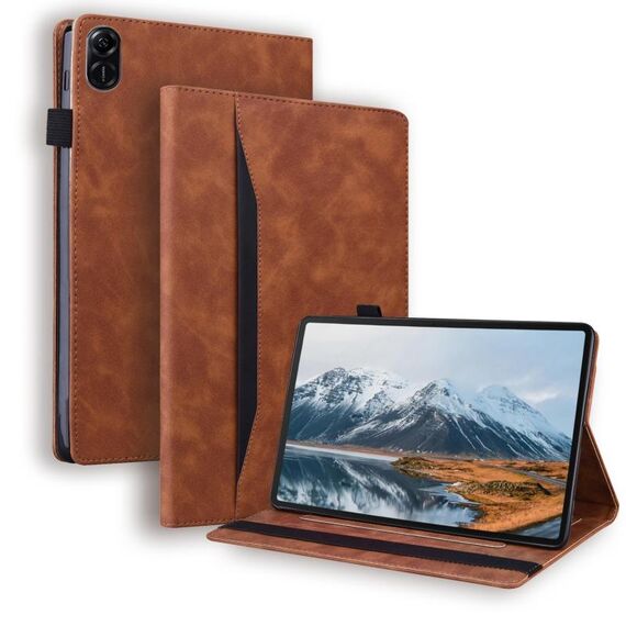 Custodia per tablet in pelle antiurto con giunzione per Honor Pad X8a (marrone)