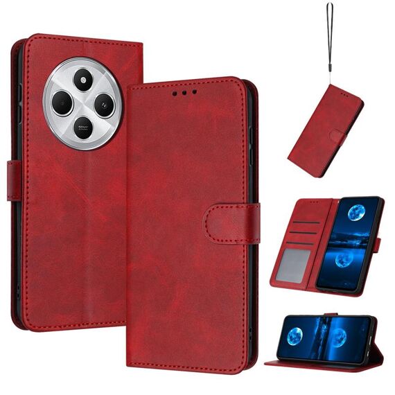 Per Redmi 14C 4G Custodia per telefono in pelle di vitello con texture a conchiglia (rosso)