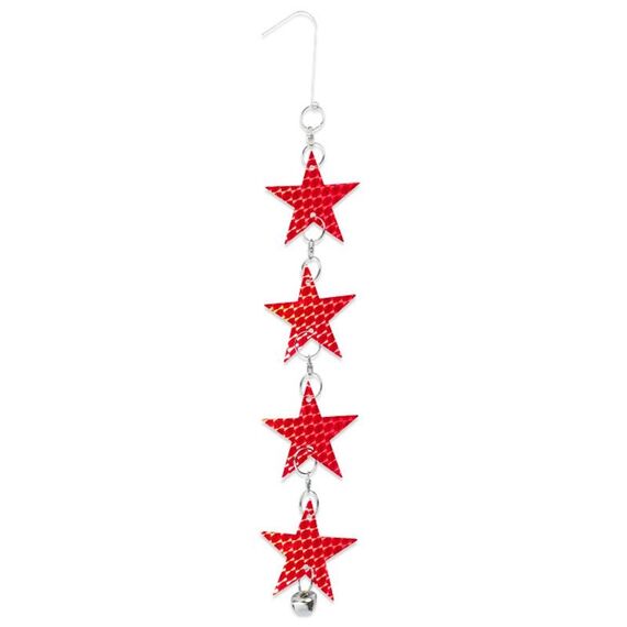 Repellente per uccelli da giardino Pentagramma decorativo da appendere Laser riflettente (rosso + argento)