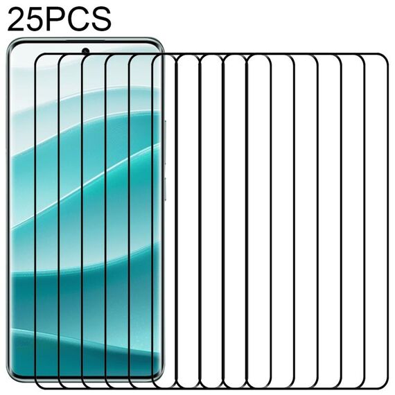 Per Redmi Note 14 Pro+ 25 pezzi 9H HD 3D Pellicola in vetro temperato con bordo curvo (nero)
