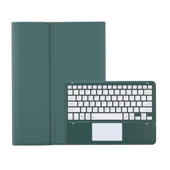 For Samsung Galaxy Tab S10 Ultra A910B-A Touch Pad Detachable Bluetooth Keyboard Leather Tablet Case(Dark Green)