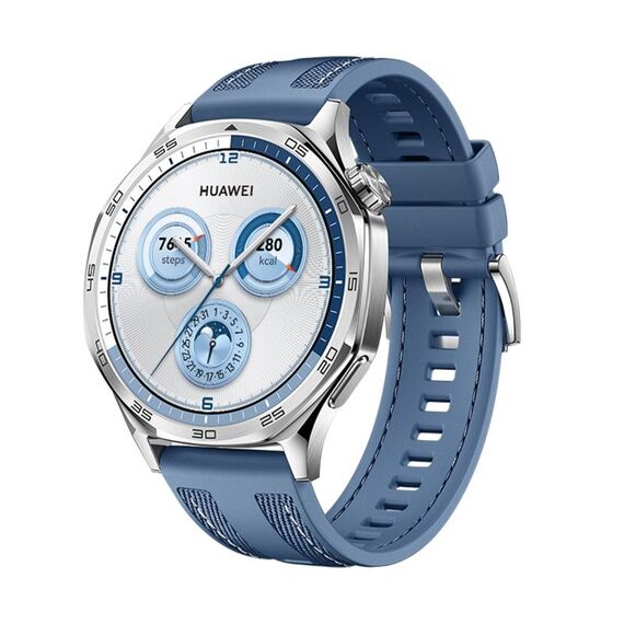 Per Huawei Watch GT 5 Pro 46mm cinturino in silicone ibrido in nylon (azzurro chiaro)