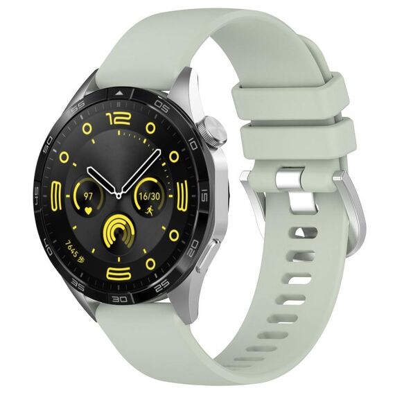 Per Huawei Watch GT 5 41mm Cinturino in silicone con fibbia argento lucido liquido (verde salice)