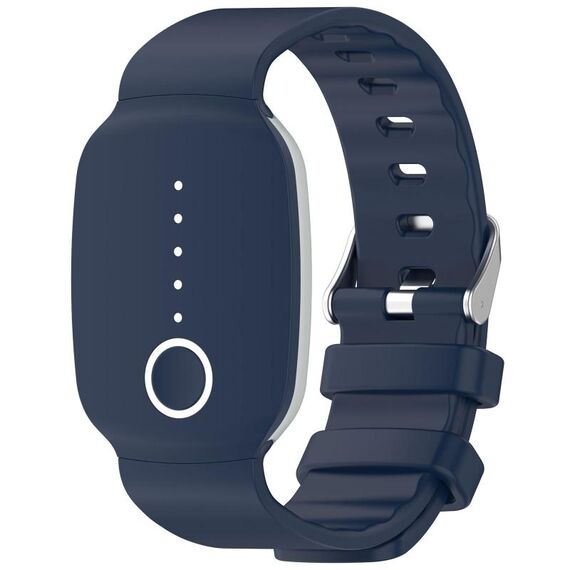 Per EmeTerm Fashion Solid Color Silver Buckle Silicone Watch Band (Blu notte)