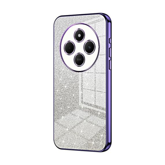 For Redmi 14R Gradient Glitter Powder Electroplated Phone Case(Purple)