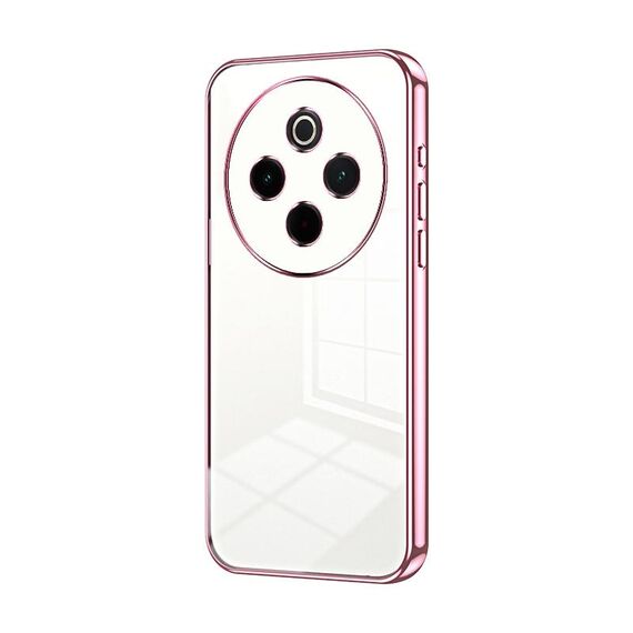 Per vivo Y300 Pro Custodia per telefono con foro sottile e placcatura trasparente (rosa)