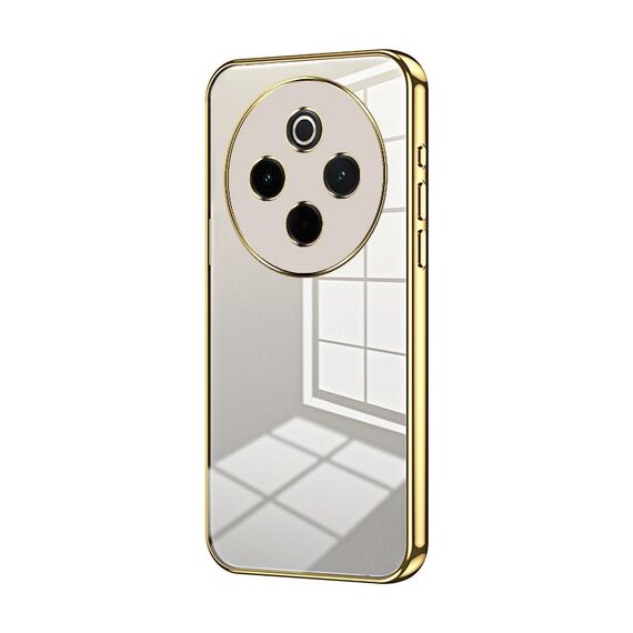Per vivo Y300 Pro Custodia per telefono con foro sottile e placcatura trasparente (oro)