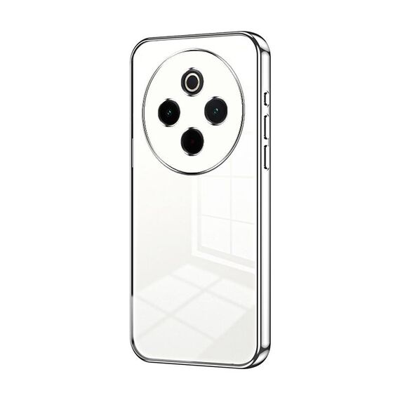 Per vivo Y300 Pro Custodia per telefono con foro sottile e placcatura trasparente (argento)