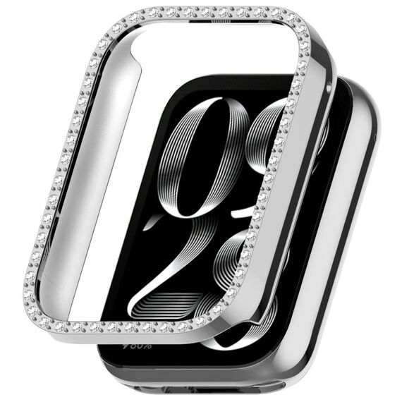 Per Xiaomi Mi Band 8 Pro Diamond PC Half Coverage Watch Custodia protettiva (argento)