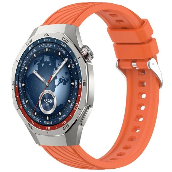 For Huawei Watch GT 5 Pro 46mm Line Texture Quick Release Silicone Watch Band(Orange)