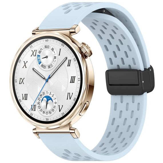 Per Huawei Watch GT 5 41mm Cinturino in silicone con fibbia magnetica pieghevole (azzurro chiaro)