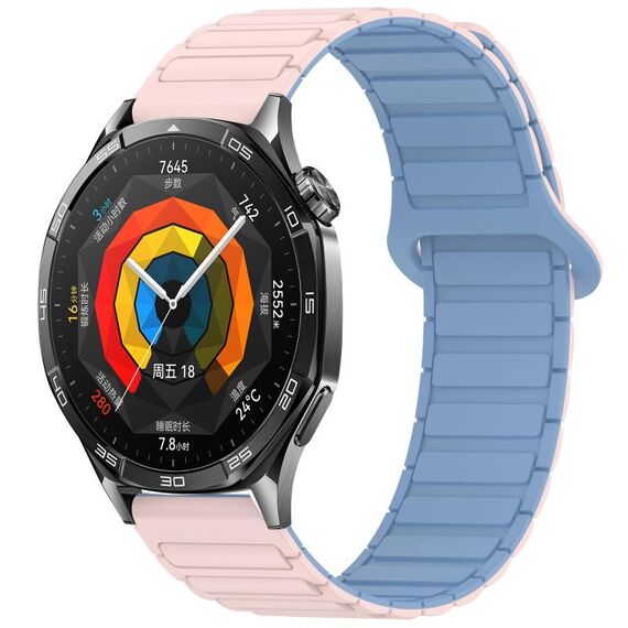 Per Huawei Watch GT 5 46mm Cinturino in silicone con fibbia magnetica bicolore (blu nebbia fangosa)
