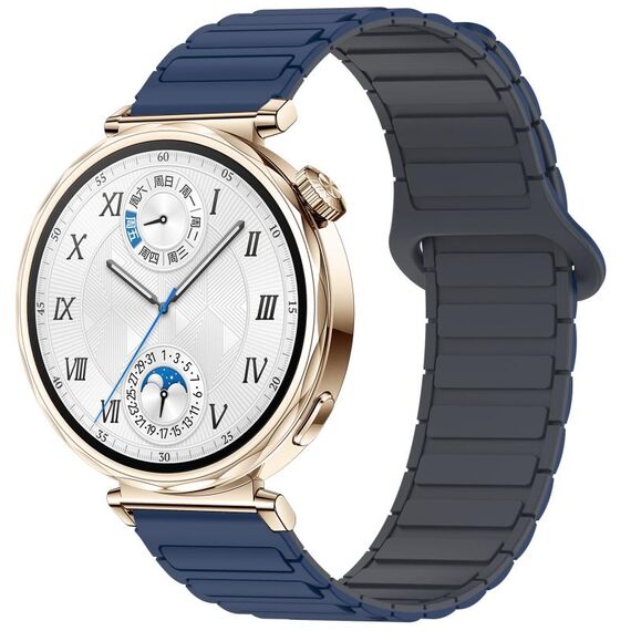 Per Huawei Watch GT 5 41mm Cinturino in silicone con fibbia magnetica bicolore (grigio blu notte)