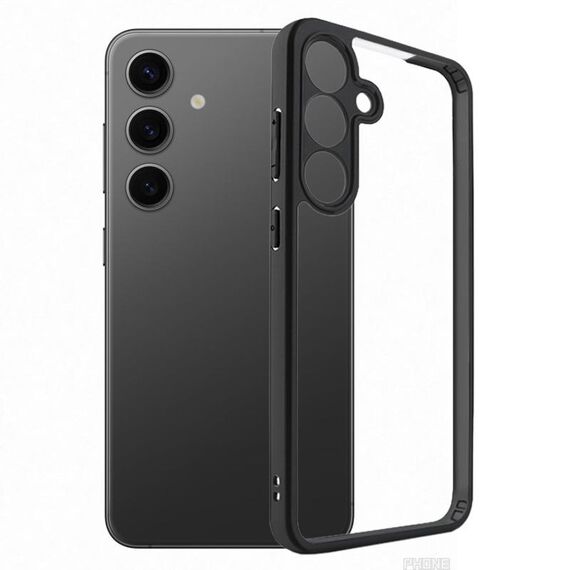 Per Samsung Galaxy S25 5G Custodia per telefono in TPU satinato + PC trasparente