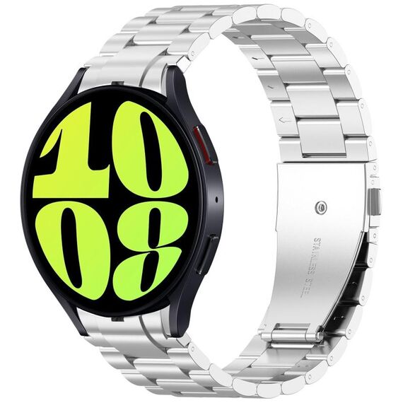 Per Samsung Galaxy Watch 6 40/44mm Cinturino in metallo a sgancio rapido con tre pulsanti (argento)