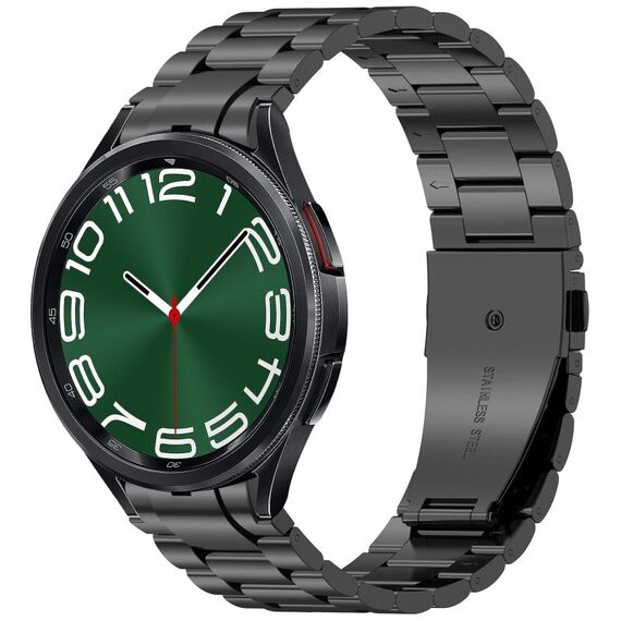 Per Samsung Galaxy Watch 6 Classic 43/47mm Cinturino in metallo a sgancio rapido con tre pulsanti (nero)