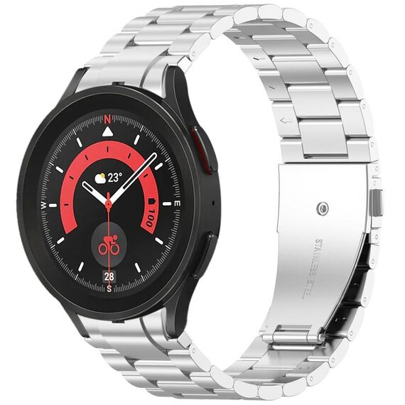 Per Samsung Galaxy Watch 5 Pro Cinturino in metallo a sgancio rapido con tre pulsanti (argento)