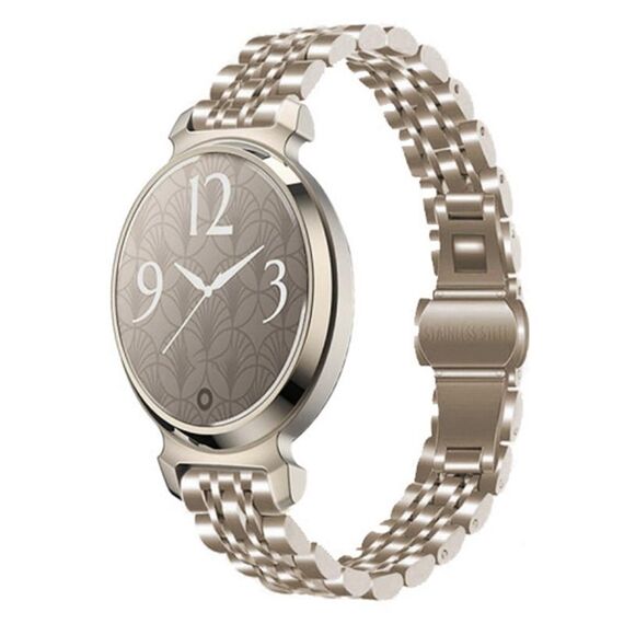 Per Garmin Lily 2 Cinturino per orologio in acciaio inossidabile a sette perle da 14 mm (oro vintage)