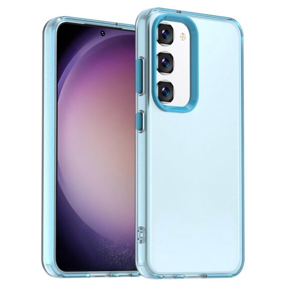 For Samsung Galaxy S23 5G Candy PC Hybrid TPU Shockproof Phone Case(Blue)