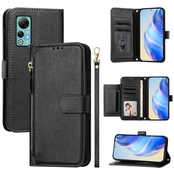 Per Ulefone Note 14 Multi-Card Slots Zipper Wallet Custodia in pelle per telefono (nero)