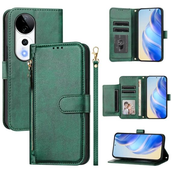 Per vivo S19 Pro Multi-Card Slots Zipper Wallet Custodia in pelle per telefono (verde)