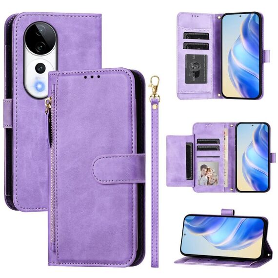 Per vivo S19 Pro Multi-Card Slots Zipper Wallet Custodia in pelle per telefono (viola)